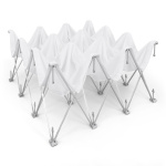 Scherengittersystem aus Aluminium, Befestigung Druckteil mit Klettband