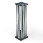 Scherengittersystem 3 x 3 auf kompakte Transportgröße zusammengefaltet