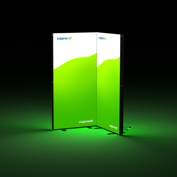 Messewand Lightbox click, Stellvariante Ecke