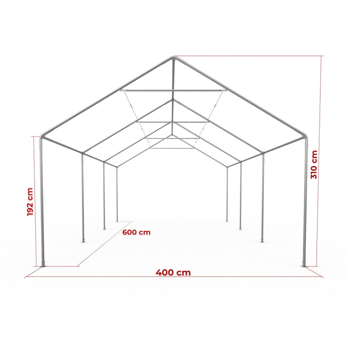 Gestell Partyzelt Select 4 x 6 m - Maße