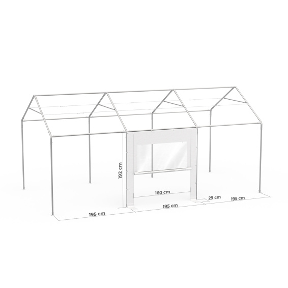 Wand mit Tür & Fenster am Partyzelt Select 3x6 m