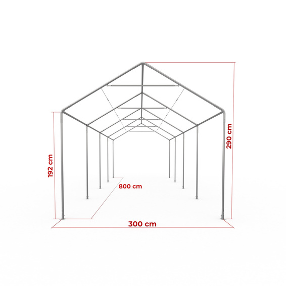 Gestell Partyzelt Select 3 x 8 m - Maße