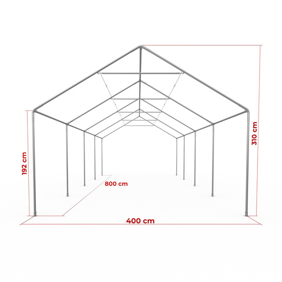 Gestell Partyzelt Select 4 x 8 m - Maße