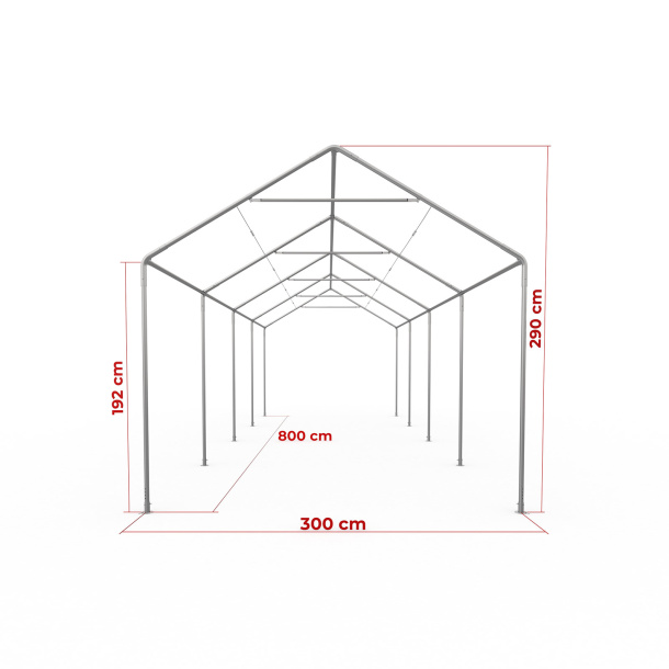 Gestell Partyzelt Select 3 x 8 m - Maße