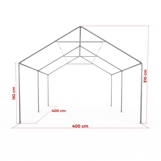 Gestell Partyzelt Select 4 x 4 m - Maße