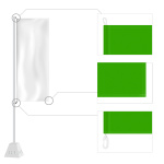 Ausführung: Mastseite mit eingenähter Kordel, oben zur Schlaufe gelegt, unten Kunststoffkarabinerhaken, übrige Seiten gesäumt