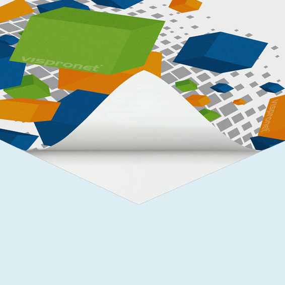 Werbebanner aus Selbstklebefolie, ablösbar oder permanent klebend