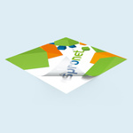 Weißdruck hint. Farben: Motiv blickdicht, unbedruckte Flächen transparent