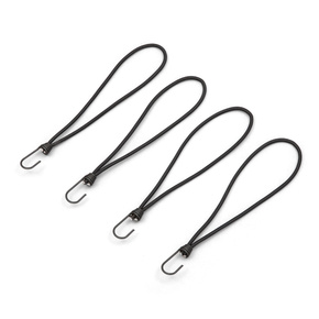 Spanngummi mit Metallhaken und Schlaufe 250 mm, schwarz, 4er-Set