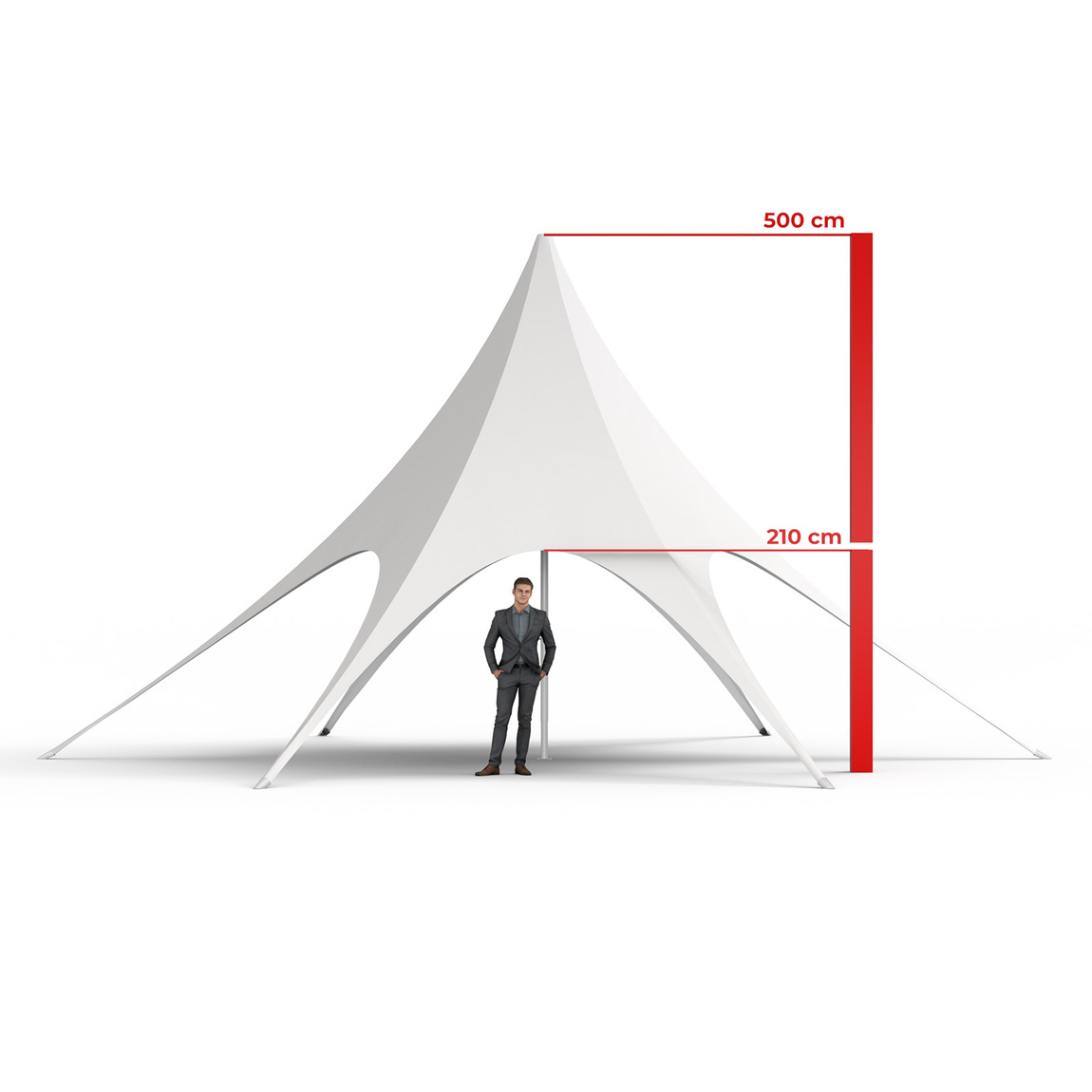 Sternpavillon/Sternzelt ø 14 m unbedruckt, Systemhöhe