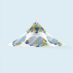 Wände: 1 Wand mit Tür, 5 Wände mit Bogenfenstern, breit