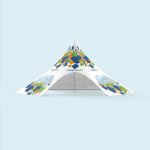 Wände: 1 Vollwand, 2 Wände mit Trapezfenstern