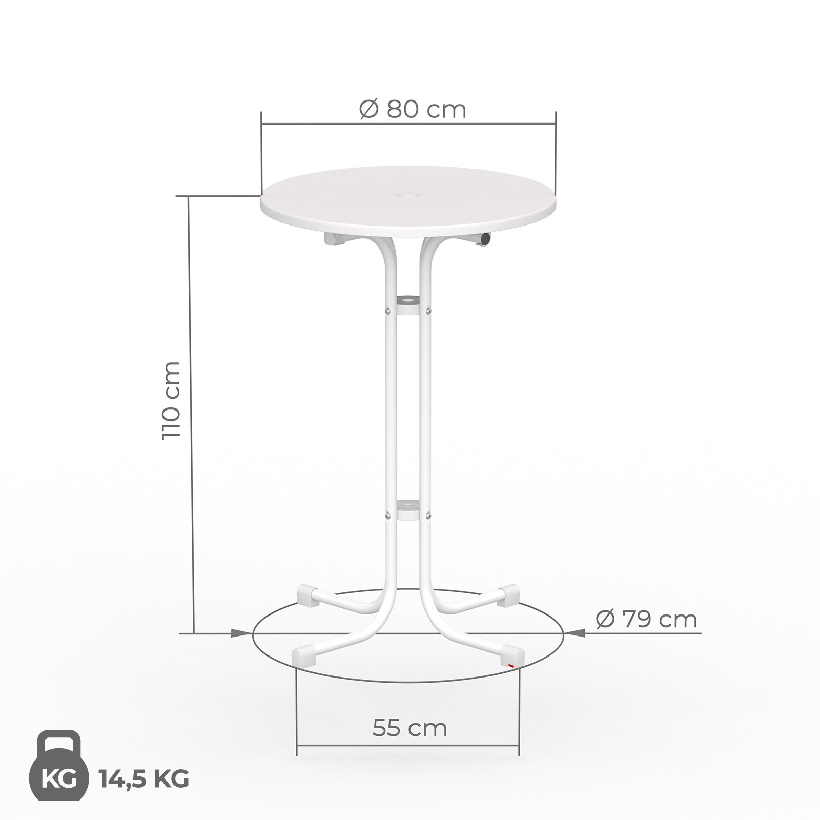Stretchhusse, passend für Vispronet-Stehtische - Maße Stehtisch ø 80 cm