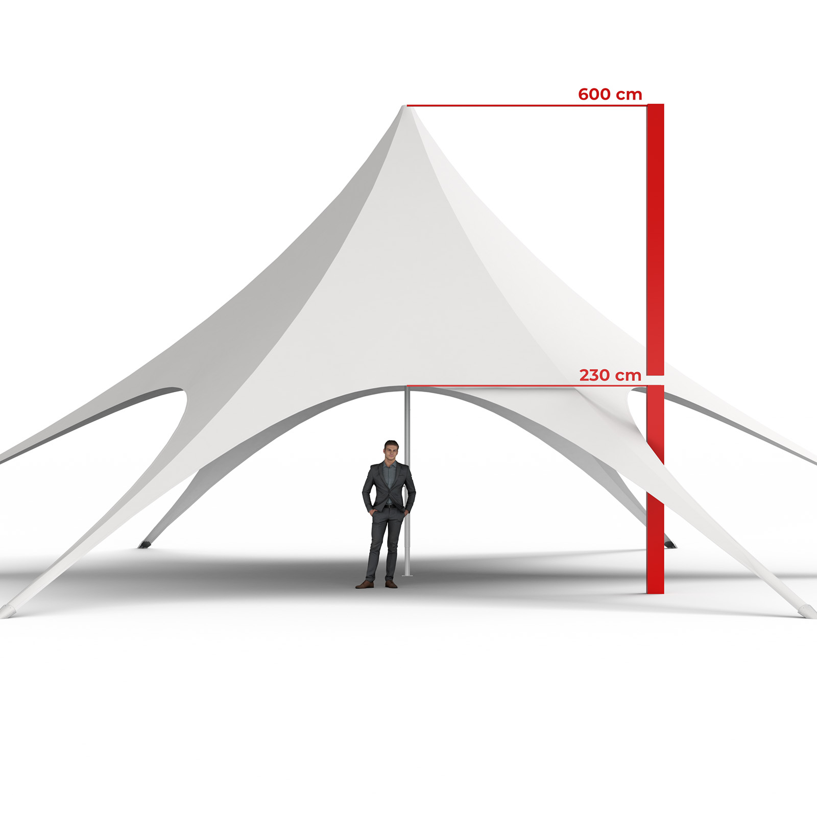 Sternpavillon/Sternzelt ø 17 m unbedruckt, Systemhöhe