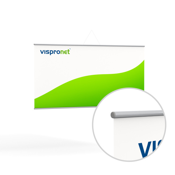 Textilposter mit Metallbeleistung ø 13 mm