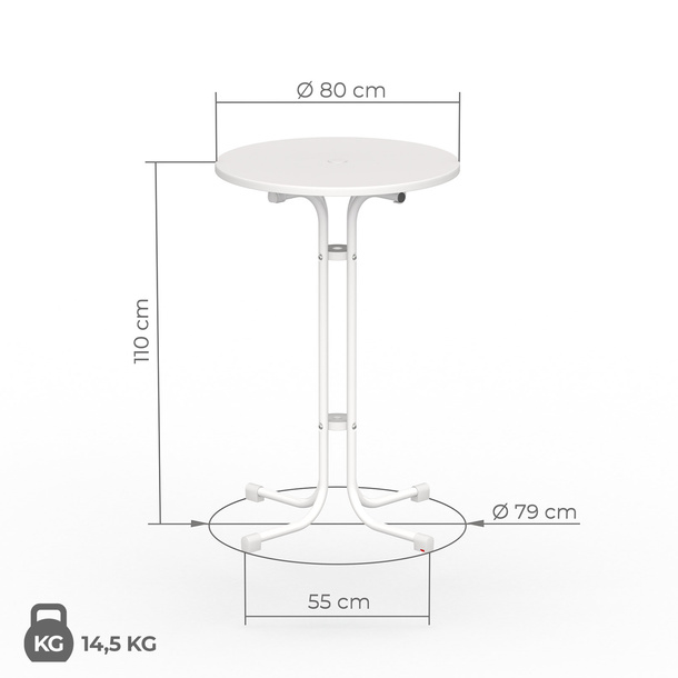 Maße Stehtisch 80 cm von Vispronet