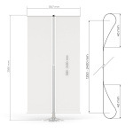 geeignet für Fahnen: Breite 60 cm, Höhe 125 - 240 cm