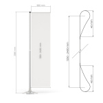 geeignet für Fahnen: Breite 60 cm, Höhe 125 - 240 cm