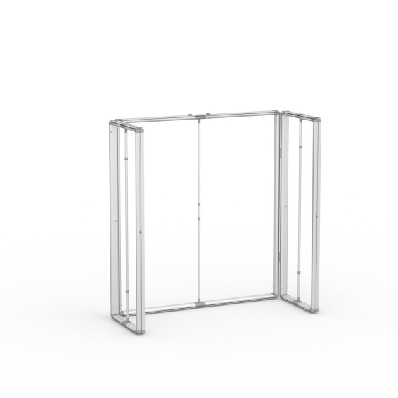 Messetheke Kederrahmen flex, System auseinandergefaltet 