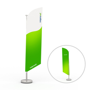 Tischsegel mit schräger Unterkante - Tischbeachflag