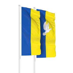 Ukraine Flagge - Ukraine Flagge mit Friedenstaube
