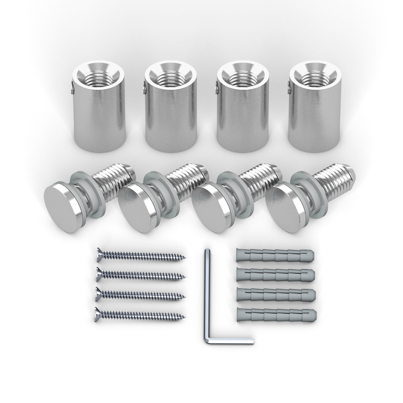 Wandhalter Edelstahl ø 18 mm/25 mm - Set, für Plattenbohrung ø 13 mm
