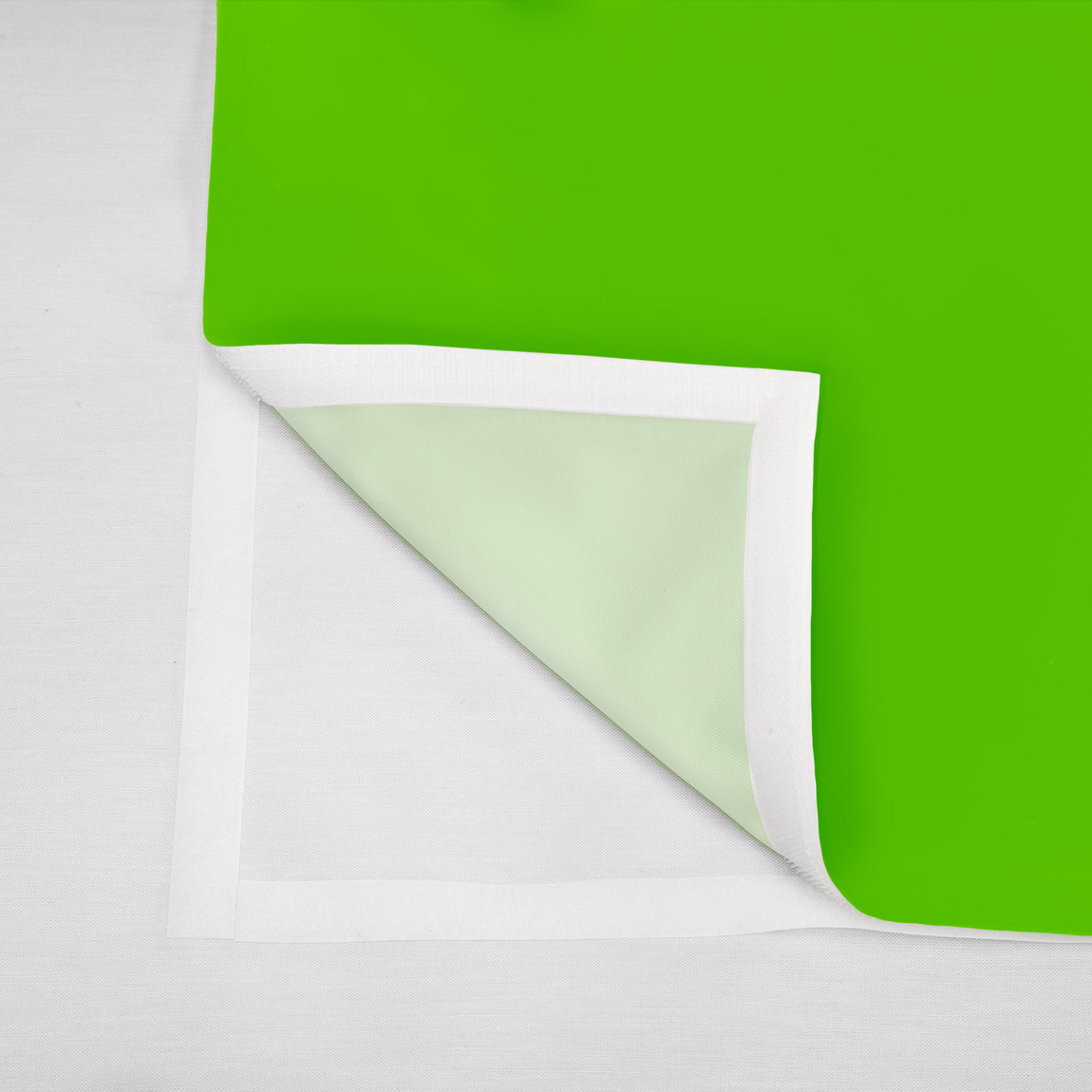 Wechselbanner, Rückseite mit angenähtem Klettband