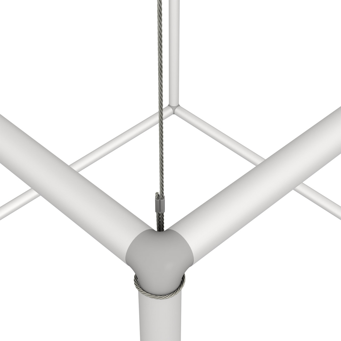 Befestigung Edelstahlseil am System