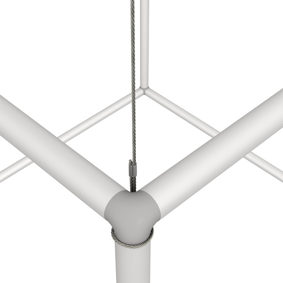 Befestigung Edelstahlseil am System