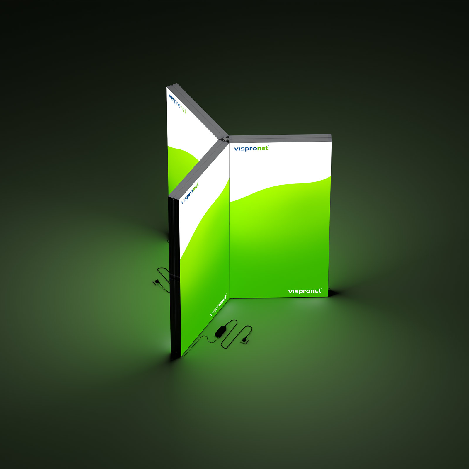 Lightbox Messewand flex Y-Modul