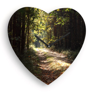 Wanduhr, Herz, 28 x 25 cm - Wald