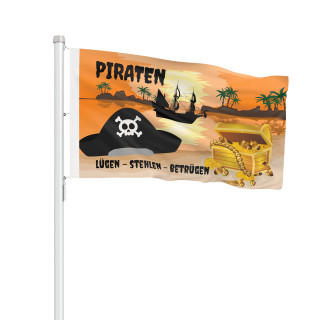 Hissfahne, quer, 120 x 80 cm - Piraten