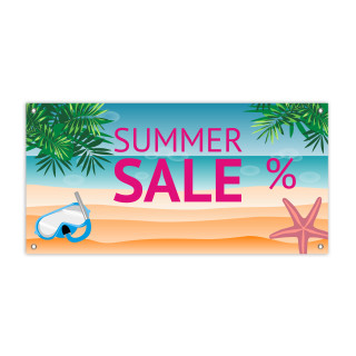 PVC-Banner 200 x 100 cm, Metallösen in Ecken - Summer Sale