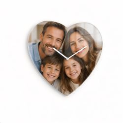 Individuell bedruckte Wanduhr in Herzform