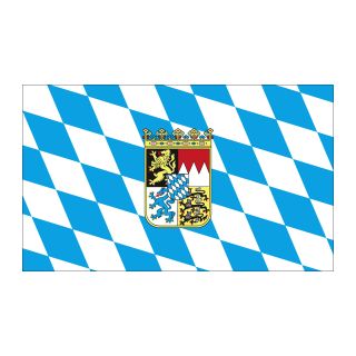 Flagge Bayern mit Wappen