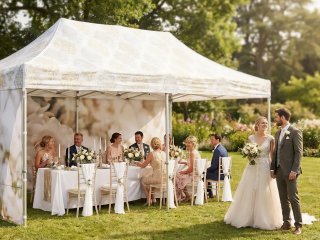Faltpavillon 3x6 m als Festzelt
