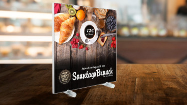 Tischdisplay Q-Frame® für Sonntagsbrunch