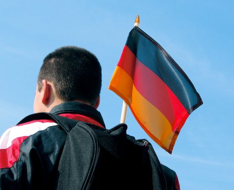 Deutschlandfahne als Stockfahne